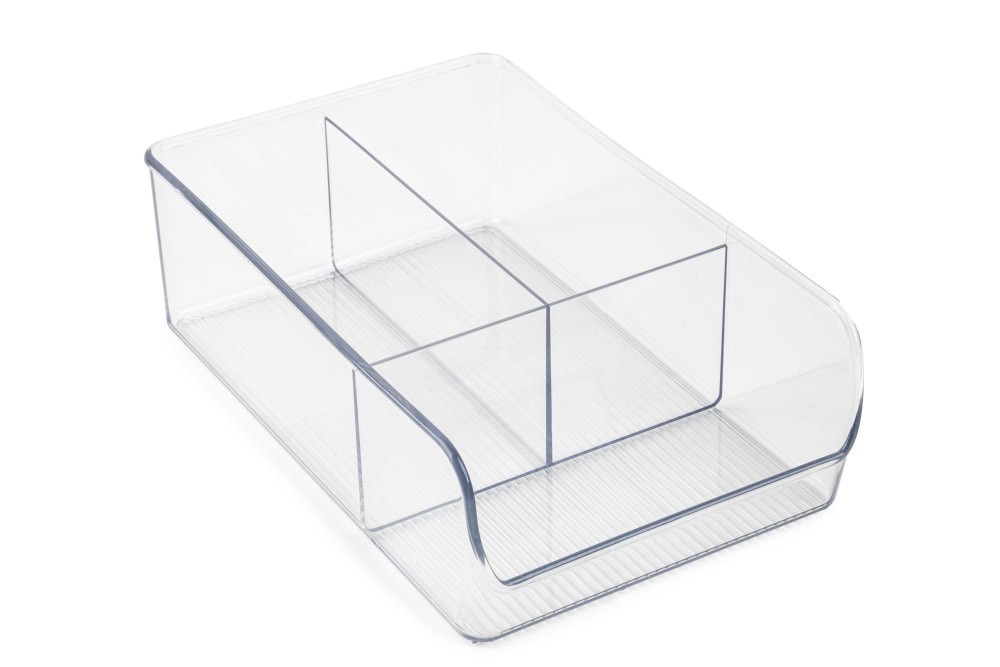 slide 2 of 2, Everyday Living 3 Compartment Storage Bin - Clear, 1 ct