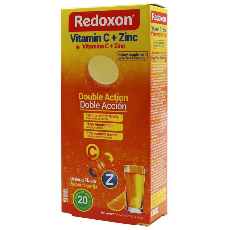 slide 3 of 5, Redoxon Vitamin C + Zinc Tablets - Orange - 20ct, 20 ct