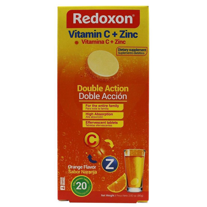 slide 1 of 5, Redoxon Vitamin C + Zinc Tablets - Orange - 20ct, 20 ct