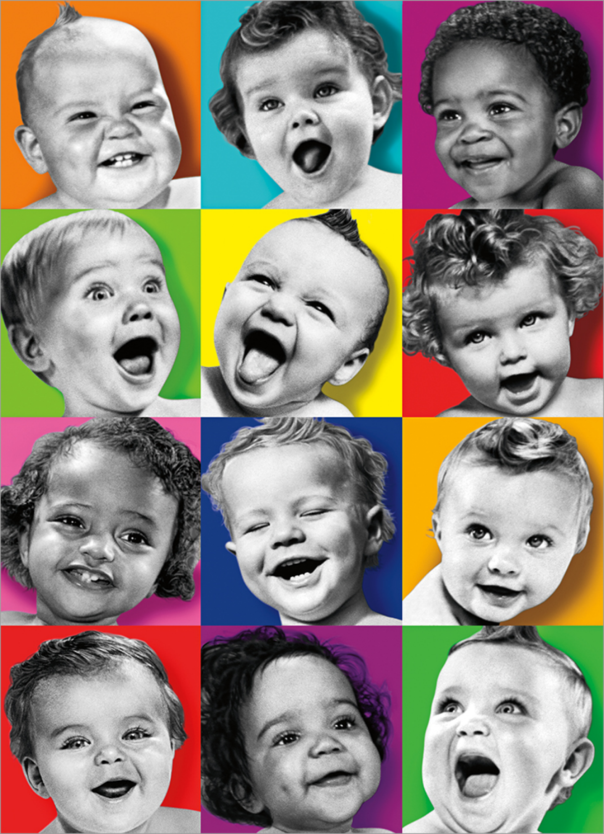 slide 1 of 1, Avanti Card Bday Baby Square Faces, 1 ct