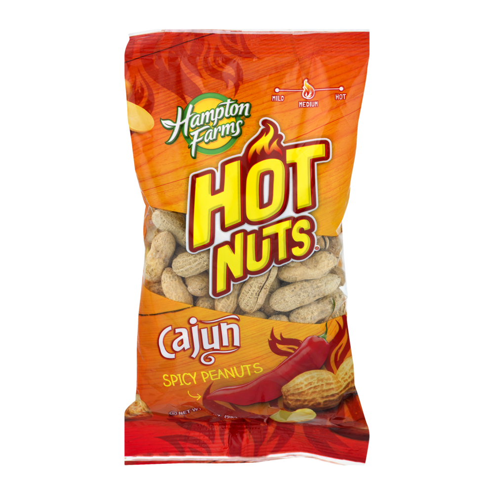 slide 1 of 9, Hampton Farms Hot Nuts Cajun Peanuts 10 oz, 10 oz
