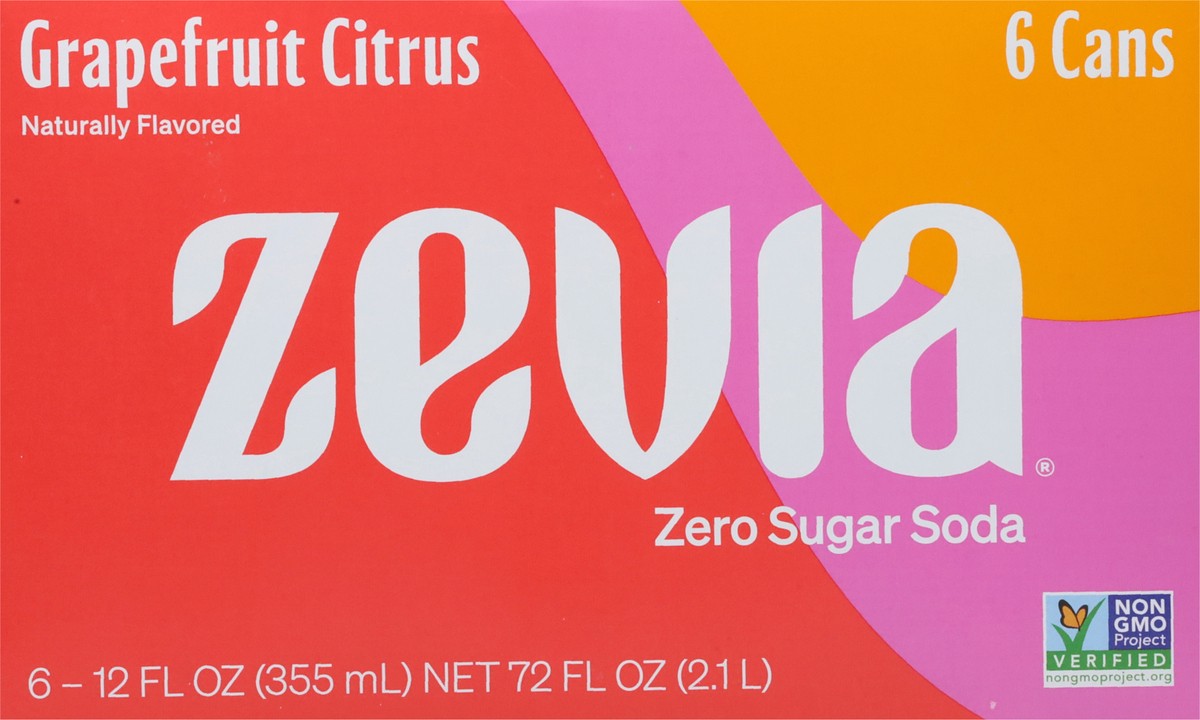 slide 5 of 9, Zevia Grapefruit Citrus Zero Calorie Soda, 72 fl oz
