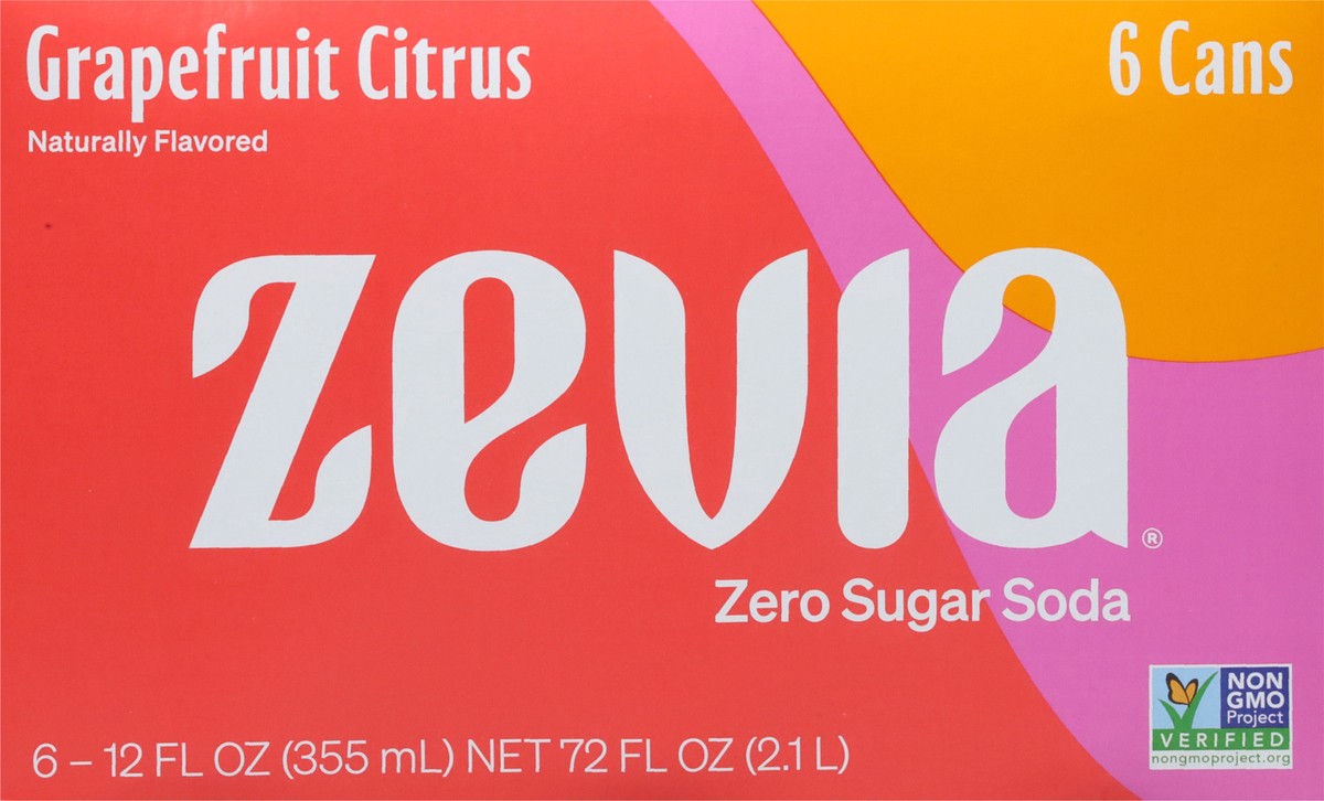 slide 6 of 9, Zevia Grapefruit Citrus Zero Calorie Soda - 72 fl oz, 72 fl oz