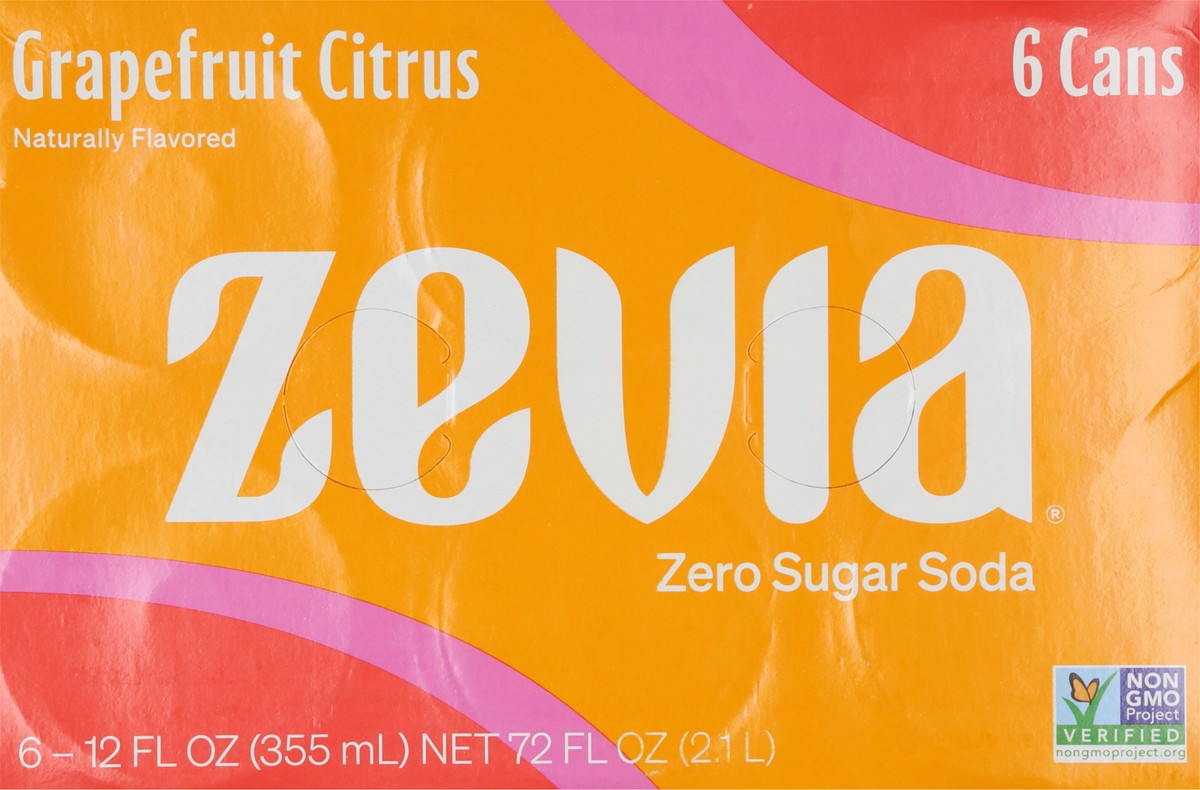 slide 9 of 9, Zevia Grapefruit Citrus Zero Calorie Soda, 72 fl oz