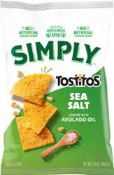 Tostitos Simply Tortilla Chips Sea Salt Made With Avocado Oil 7.5 Oz