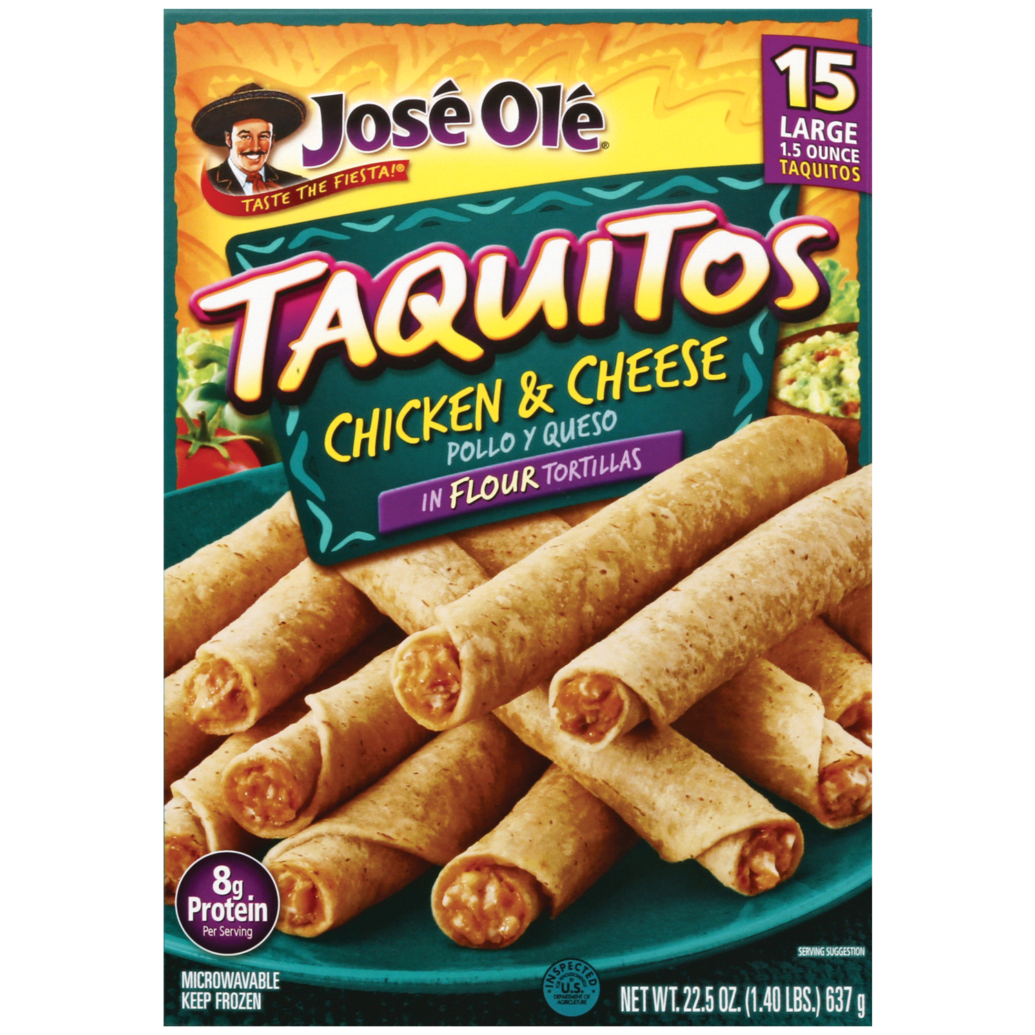 slide 1 of 3, José Olé Chicken & Cheese Large Taquitos 15 - 1.5 oz Taquitos, 15 ct