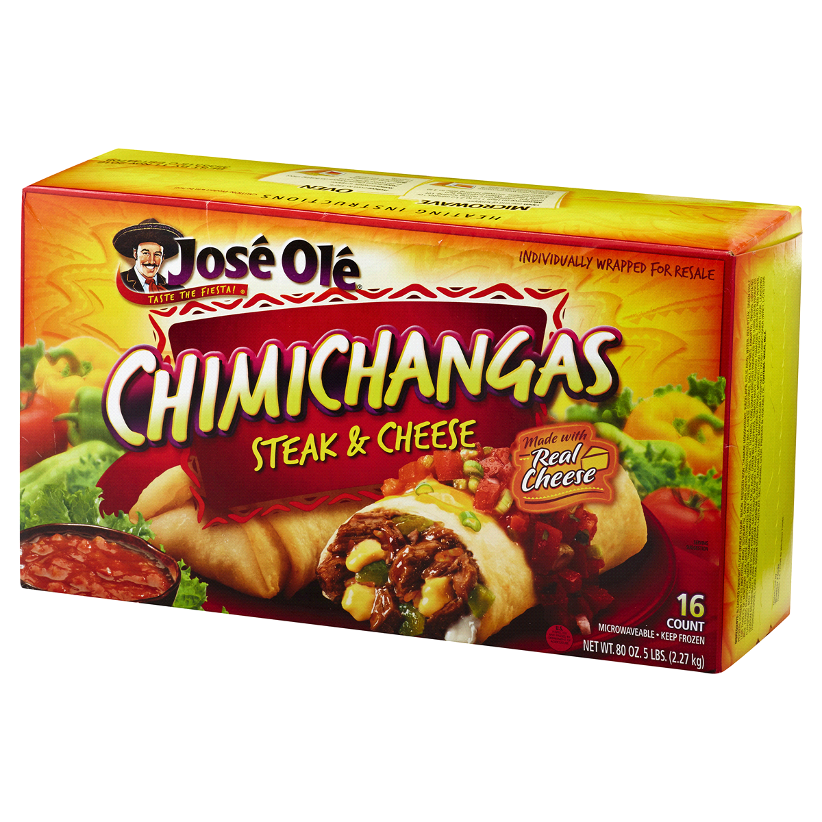 slide 6 of 8, José Olé Steak & Cheese Chimichangas, 16 ct