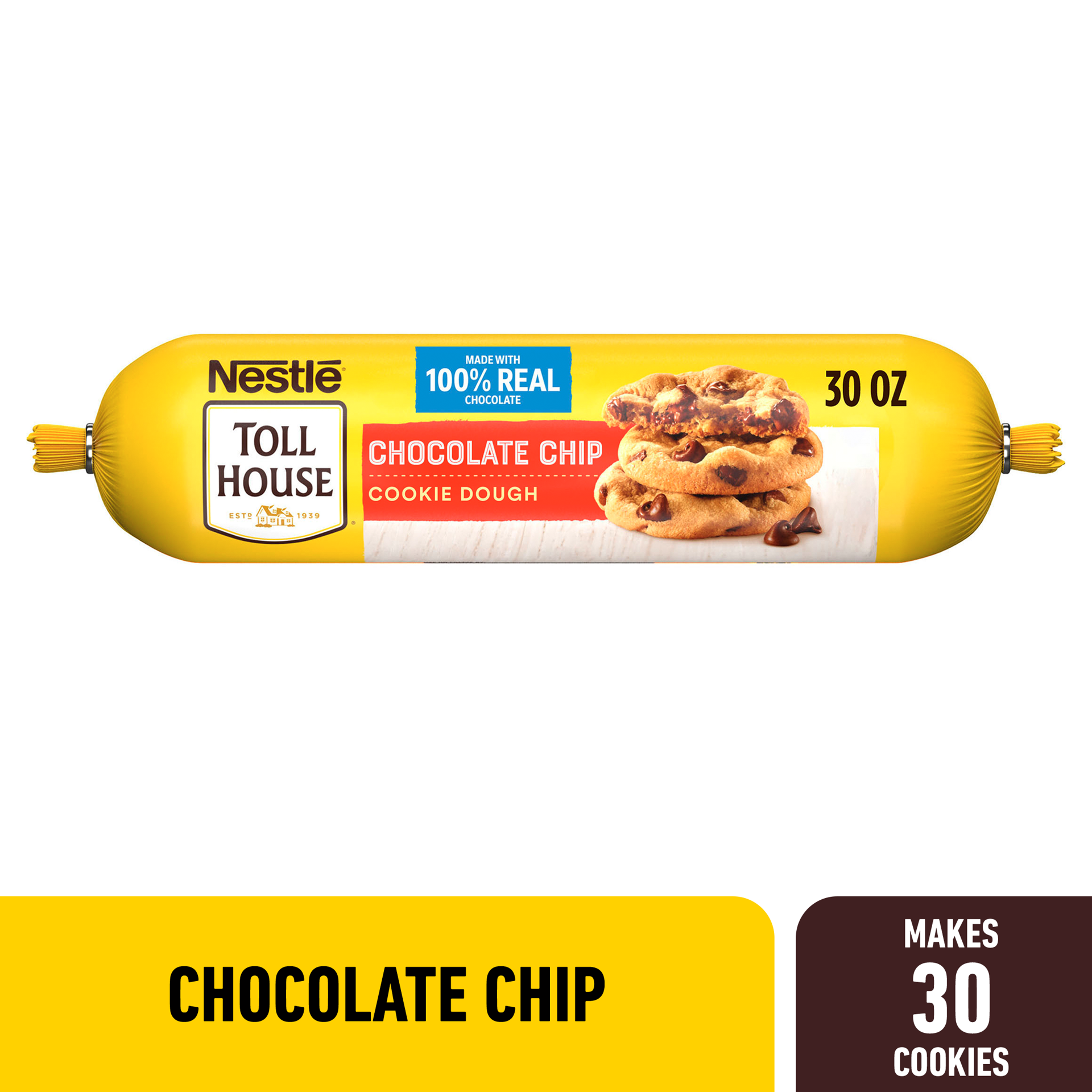 slide 1 of 7, Toll House Chocolate Chip Cookie Dough, 30 oz