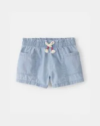 Carter's Baby Girl Chambray Shorts - Blue, 24 Months