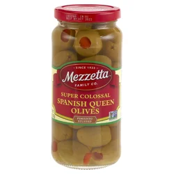 Mezzetta Super Colossal Spanish Queen Olives Pimiento Stuffed, 10 oz Dr. Wt.