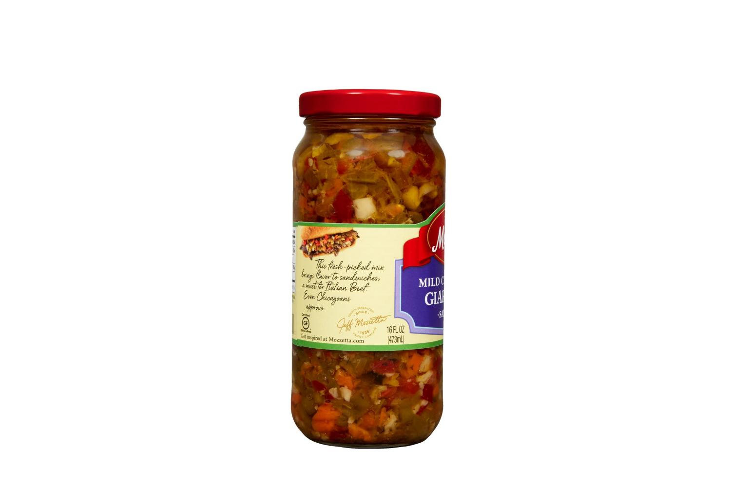 slide 2 of 3, Mezzetta Mild Chicago Style Giardiniera Sandwich Mix, 16 fl oz, 16 fl oz