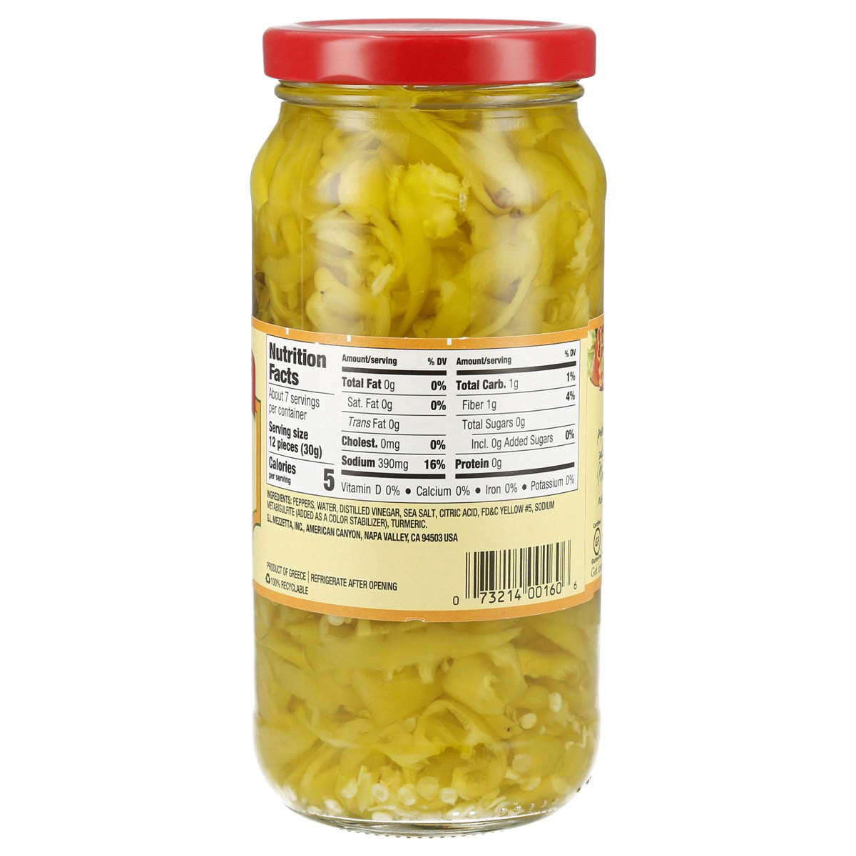 slide 2 of 2, Mezzetta Sliced Golden Greek Peperoncini, 16 fl oz, 16 fl oz