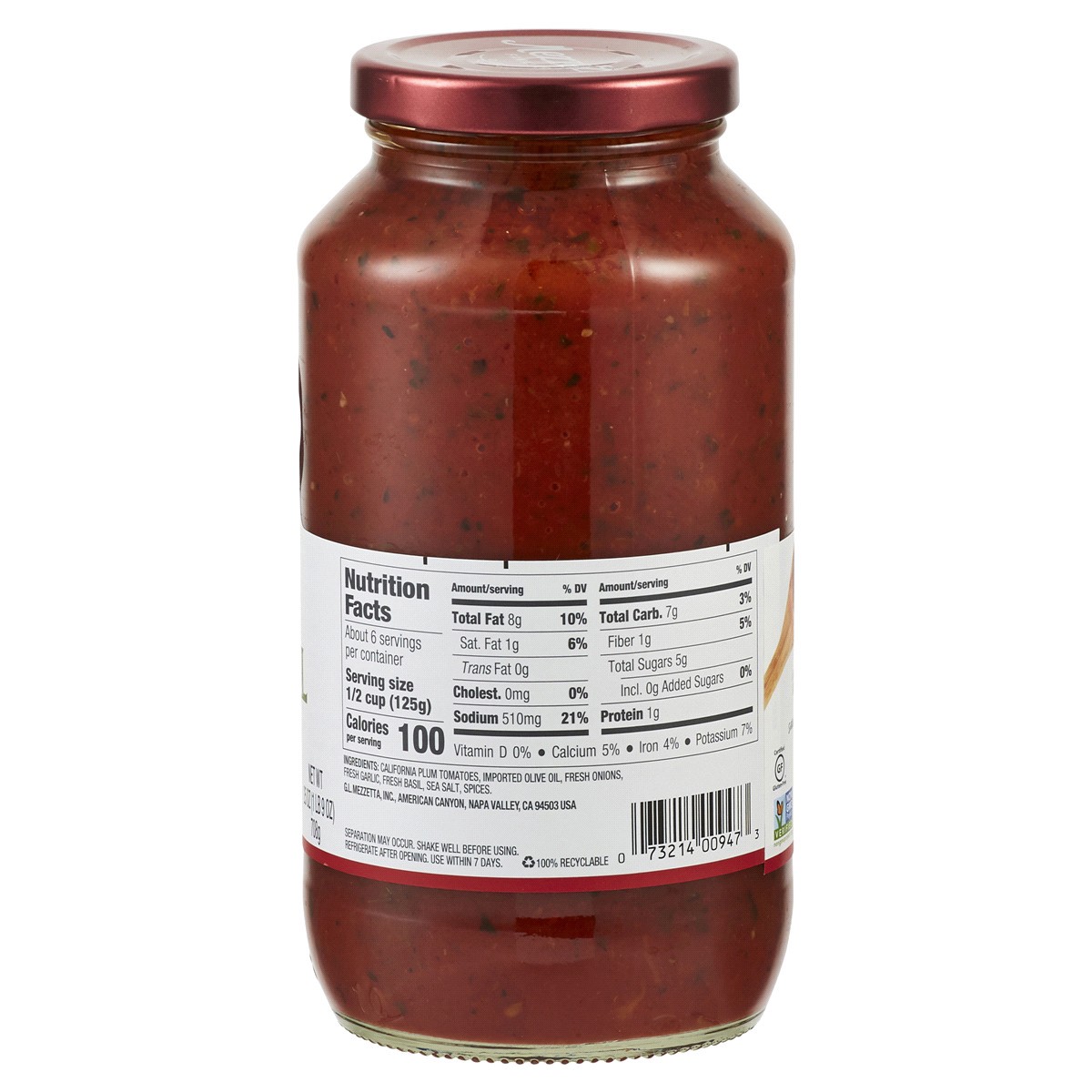 slide 4 of 5, Mezzetta Family Recipes Tomato Basil Sauce, 25 oz, 25 oz