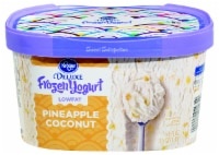 slide 1 of 1, Kroger Deluxe Pineapple Coconut Frozen Yogurt, 48 fl oz