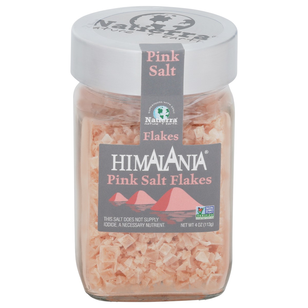 slide 1 of 9, Natierra Himalania Pink Salt Flakes Jar, 4 oz