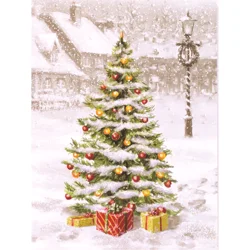Boxed Holiday Cards Snowy Tree Village