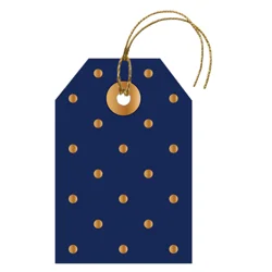 Design Design Gold Swiss Dots Midnight Gift Tag