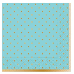 Design Design Gold Swiss Dots Robin's Egg Luncheon Napkin