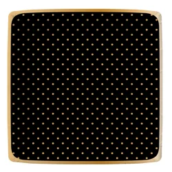Design Design Gold Swiss Dots Black Dinner Plate