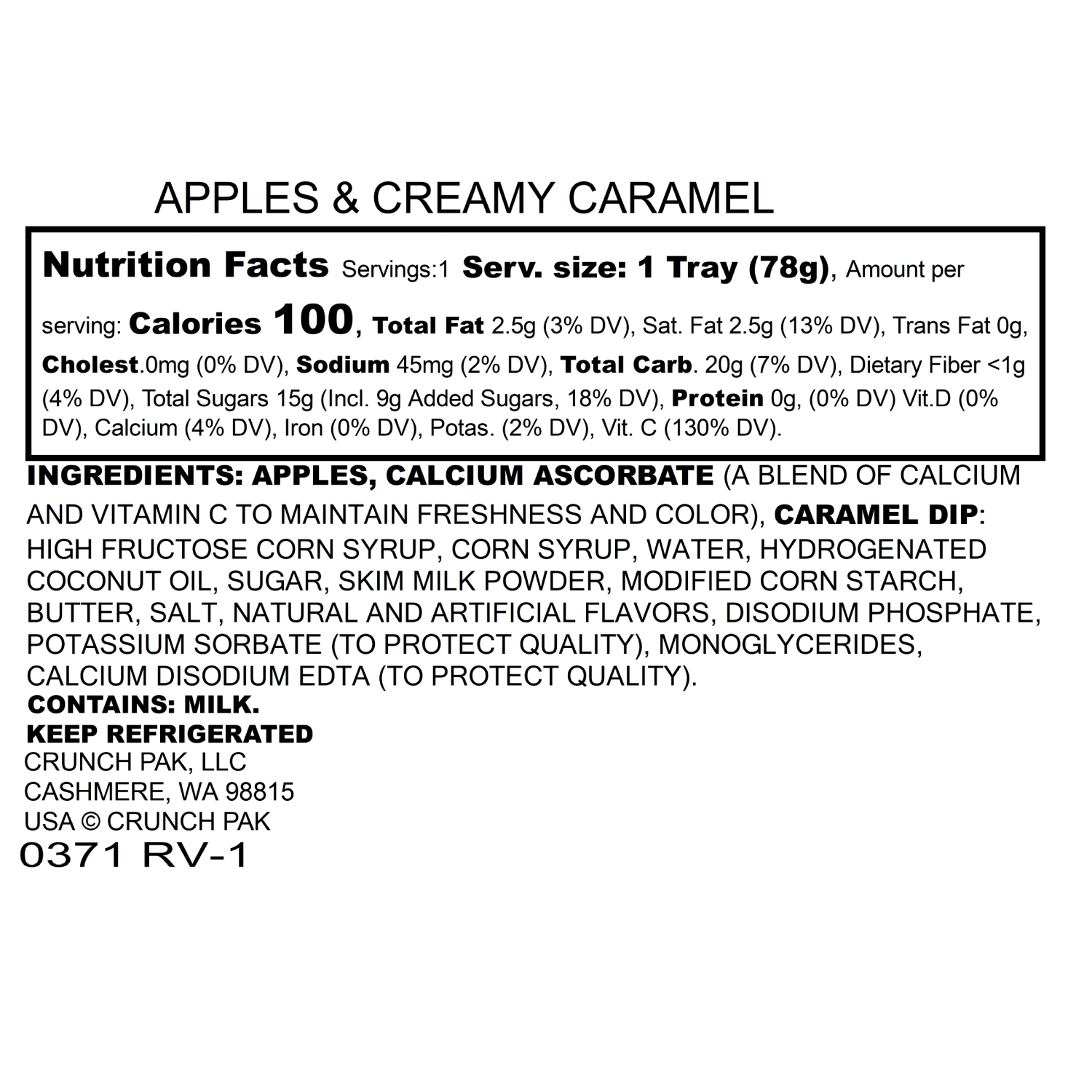 slide 2 of 2, Crunch Pak TA Dipperz CRML 4/5/2.75oz., 5 ct