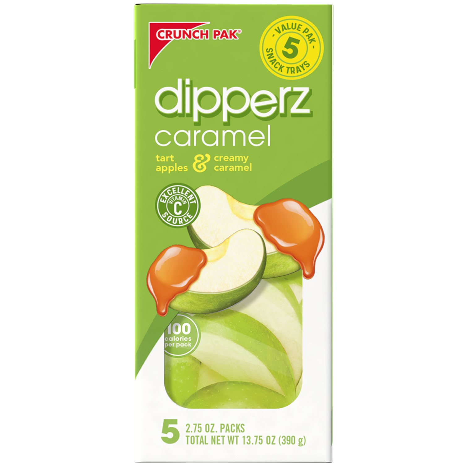 slide 1 of 2, Crunch Pak TA Dipperz CRML 4/5/2.75oz., 5 ct