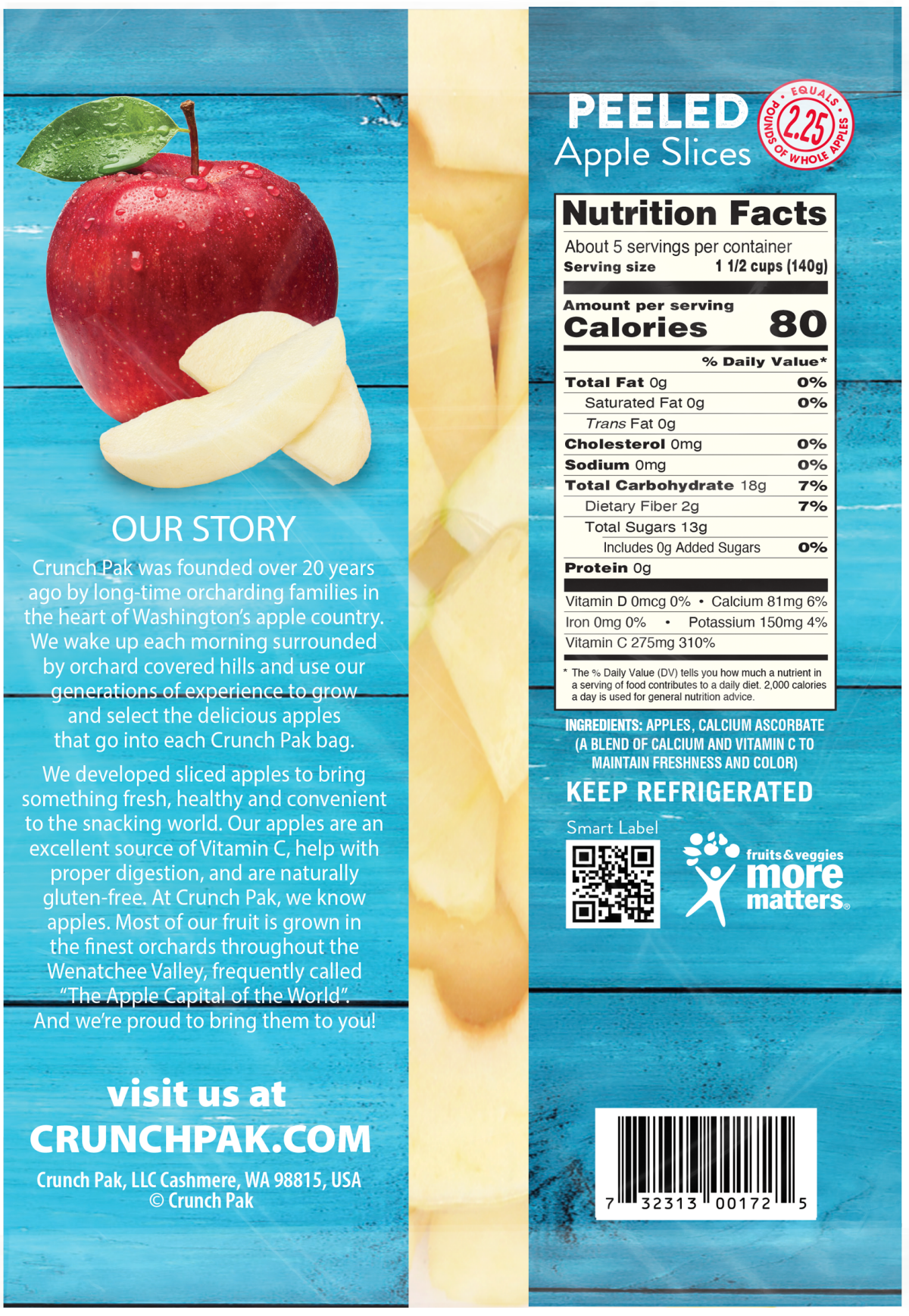 slide 2 of 2, Crunch Pak Peeled Sliced Apples Gusseted Bag, 24 oz