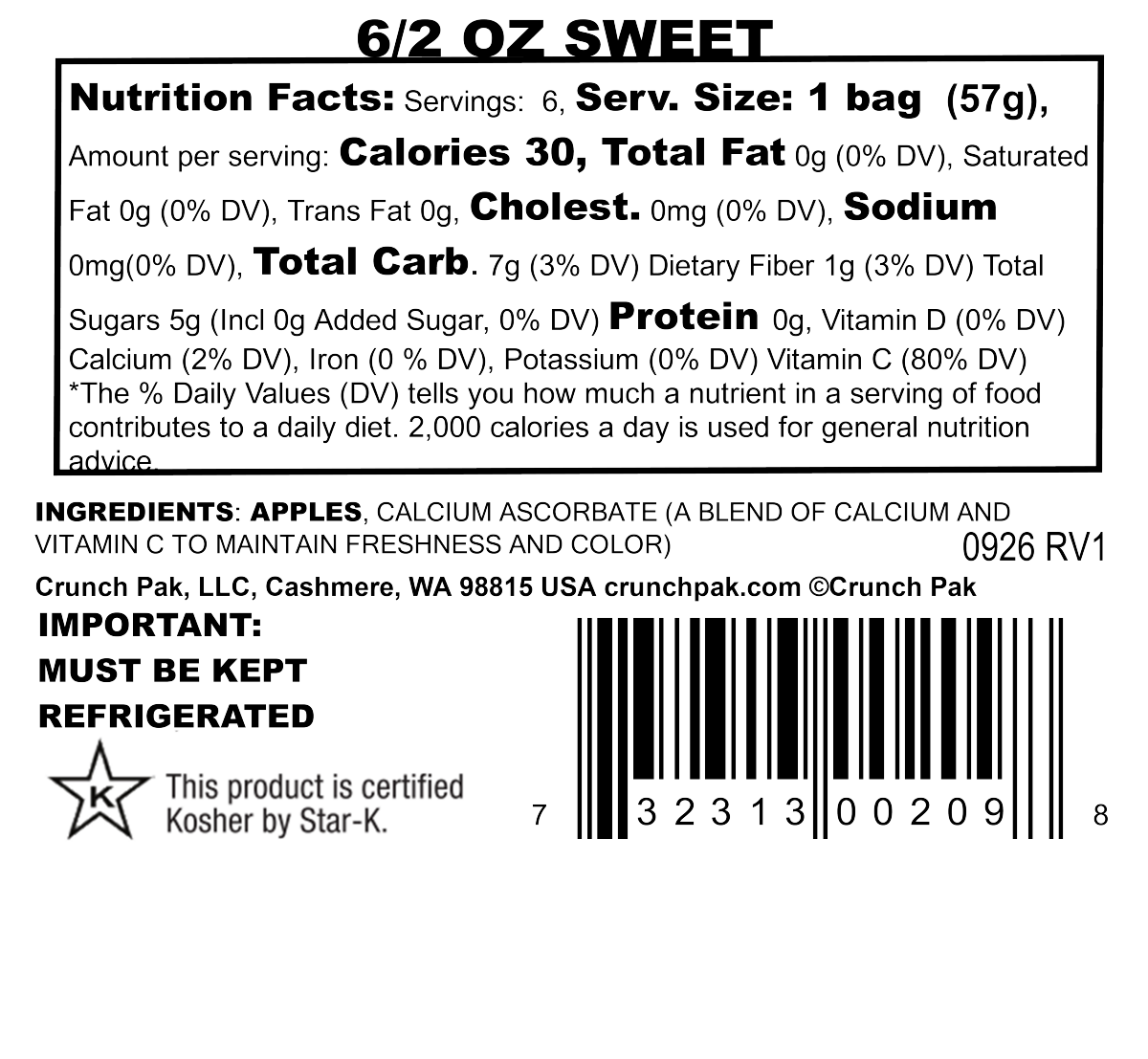 slide 2 of 2, Crunch Pak SW Multipack 6/2oz, 6 ct