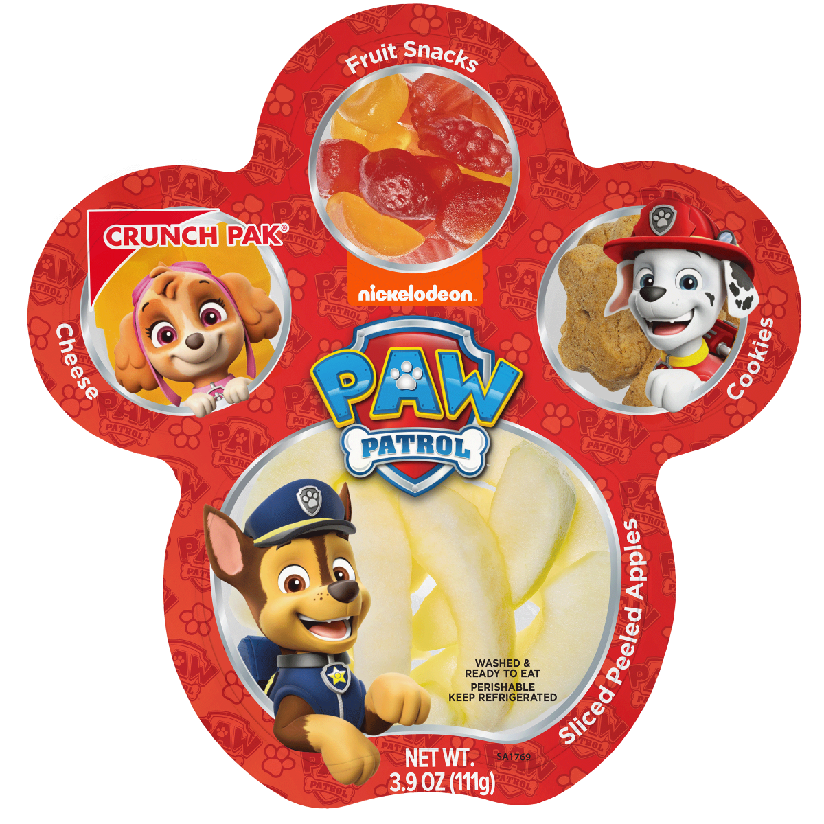 slide 1 of 5, Crunch Pak Paw Patrol Apples, Cheddar, Fruit Snacks & Cookies 3.9 oz, 3.9 oz