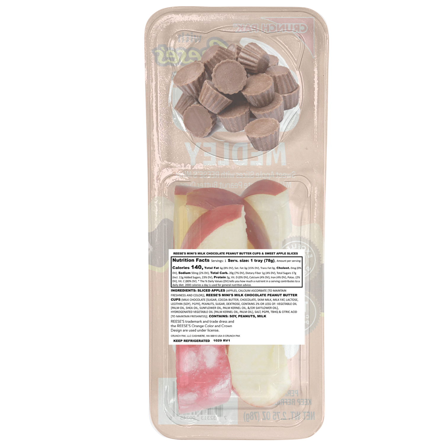 slide 2 of 2, Crunch Pak® Medley With Reese's Minis and Apples Snack Tray, 2.75 oz
