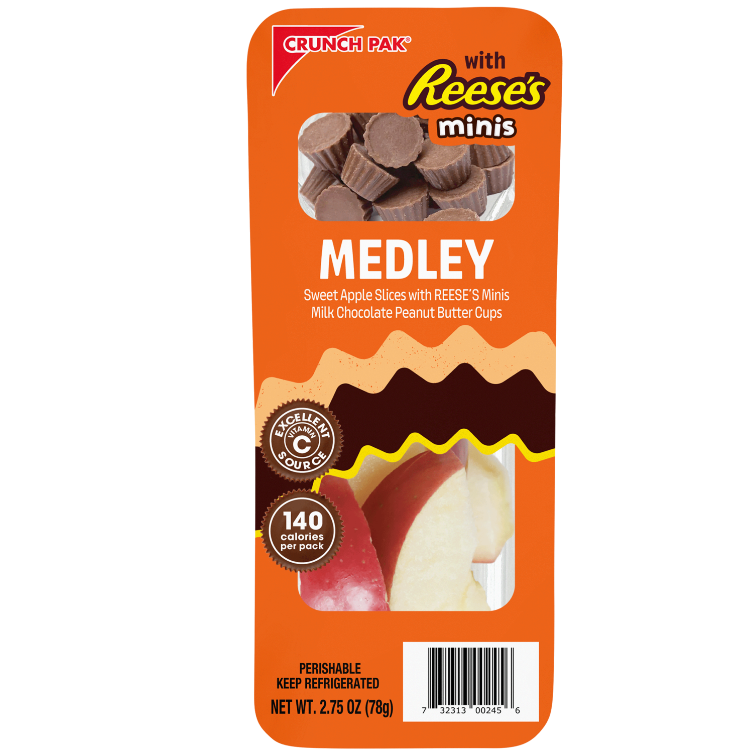slide 1 of 2, Crunch Pak® Medley With Reese's Minis and Apples Snack Tray, 2.75 oz