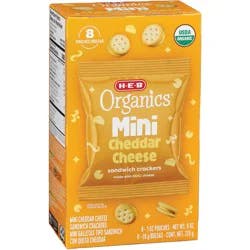 H-E-B Organics Mini Cheddar Cheese Sandwich Crackers 1 oz Bags