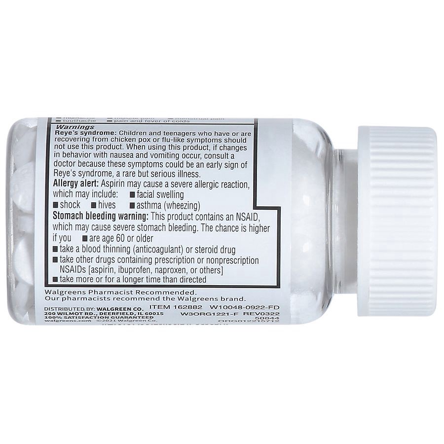 slide 3 of 3, Walgreens Aspirin Tablets 325Mg, 100 ct