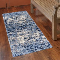 slide 5 of 5, Gertmenian Thayer Halsbury Shag, 26 in x 72 in, Navy, 26 in