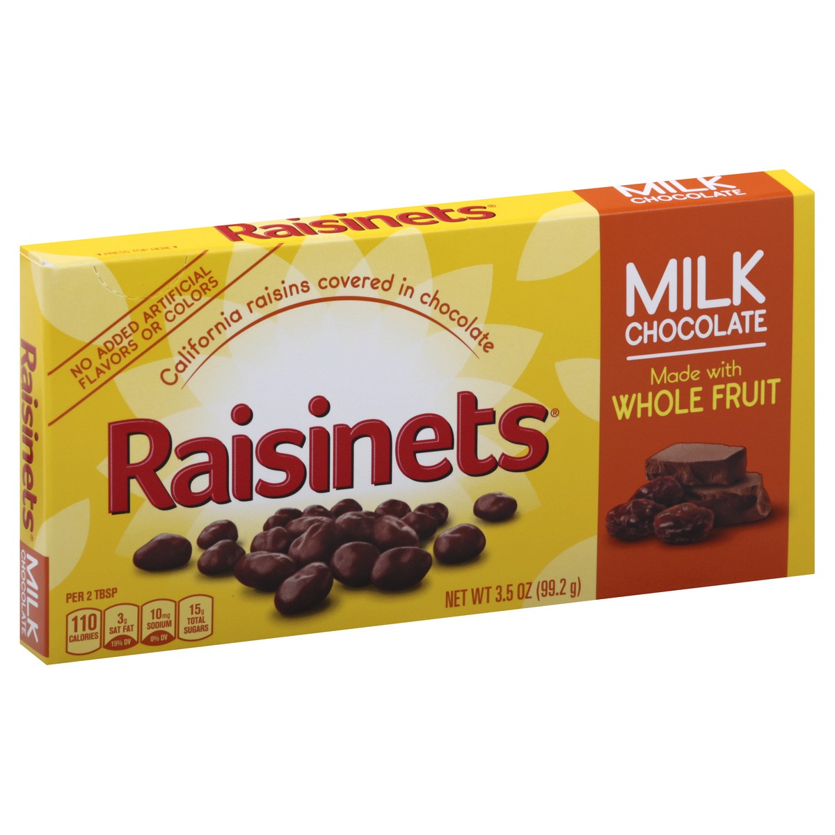 slide 2 of 9, Raisinets Milk Chocolate Raisins 3.5 oz, 3.5 oz