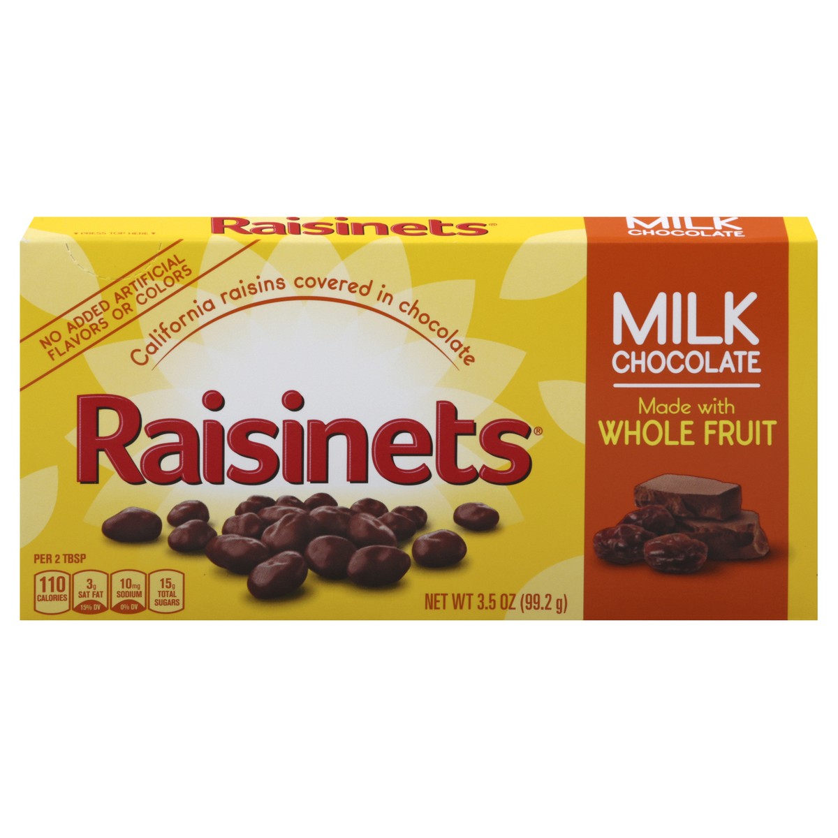 slide 1 of 9, Raisinets Milk Chocolate Raisins 3.5 oz, 3.5 oz