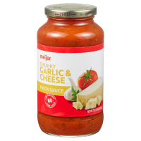 slide 7 of 17, Meijer Chunky Garlic and Cheese Pasta Sauce, 24 oz