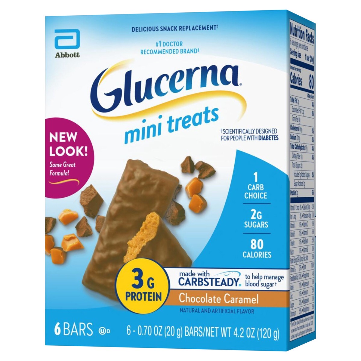 slide 3 of 4, Glucerna Mini Treats Chocolate Caramel Bars 6 - 0.70 oz Bars, 6 ct; 0.7 oz