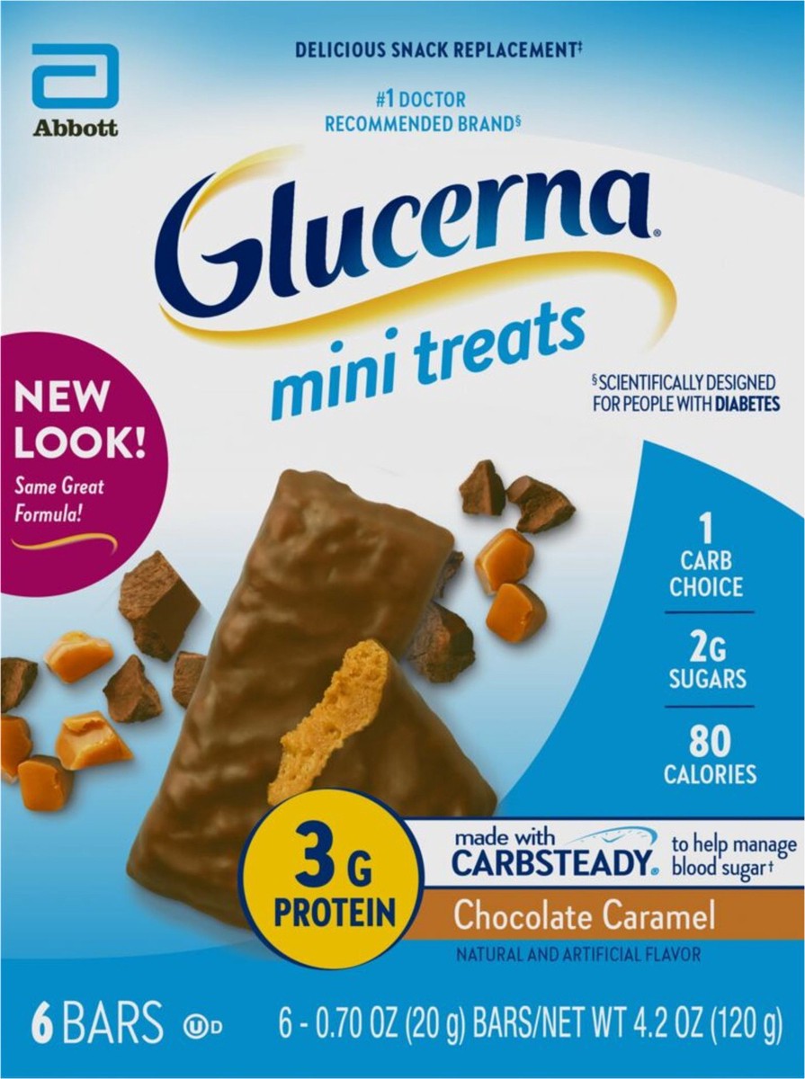 slide 4 of 4, Glucerna Mini Treats Chocolate Caramel Bars 6 - 0.70 oz Bars, 6 ct; 0.7 oz