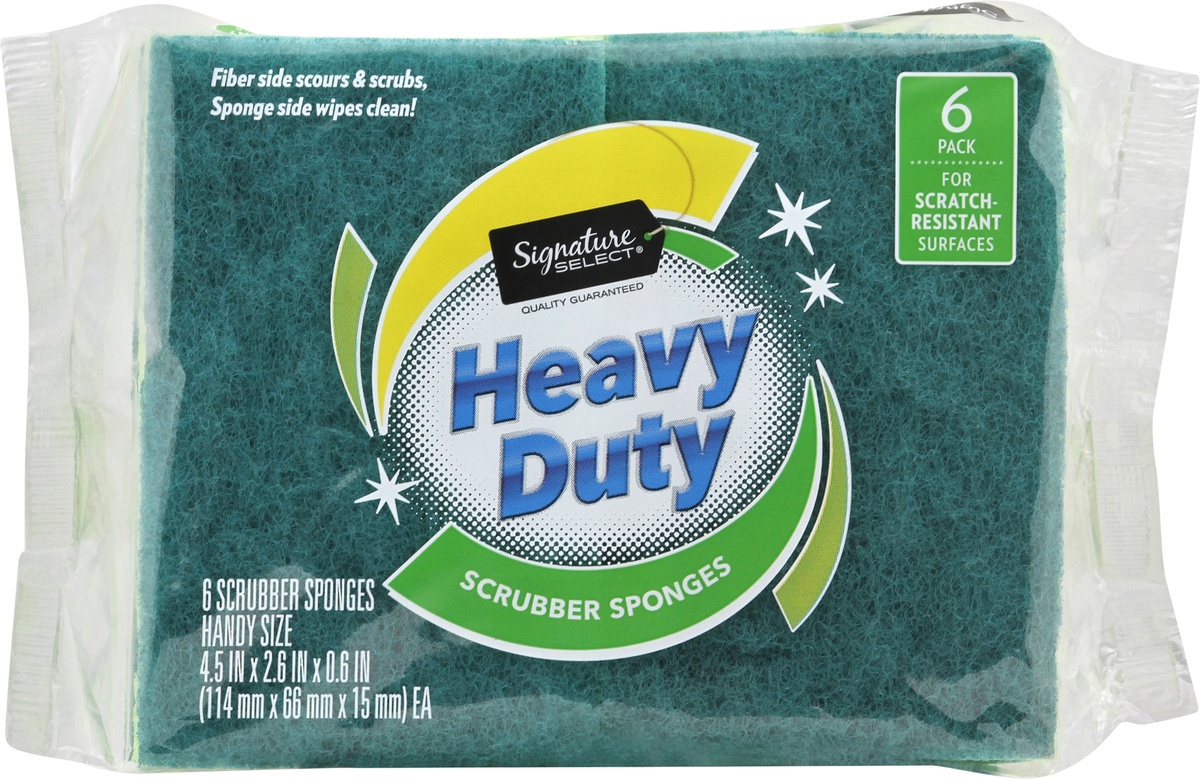 slide 4 of 7, Signature Select Handy Size Scrubber Sponges 6 Pack, 6 ct