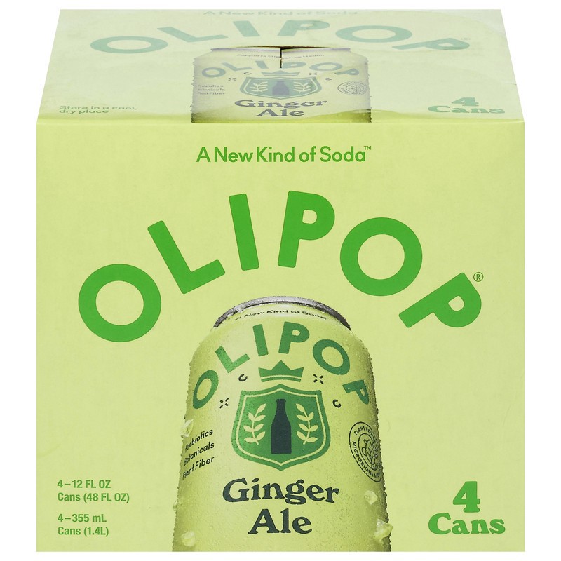slide 1 of 1, Olipop Ginger Ale, 4 ct; 12 fl oz