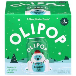 Olipop Ginger Ale - 4 x 12 fl oz Cans