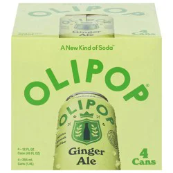 Olipop Ginger Ale - 4 x 12 fl oz Cans