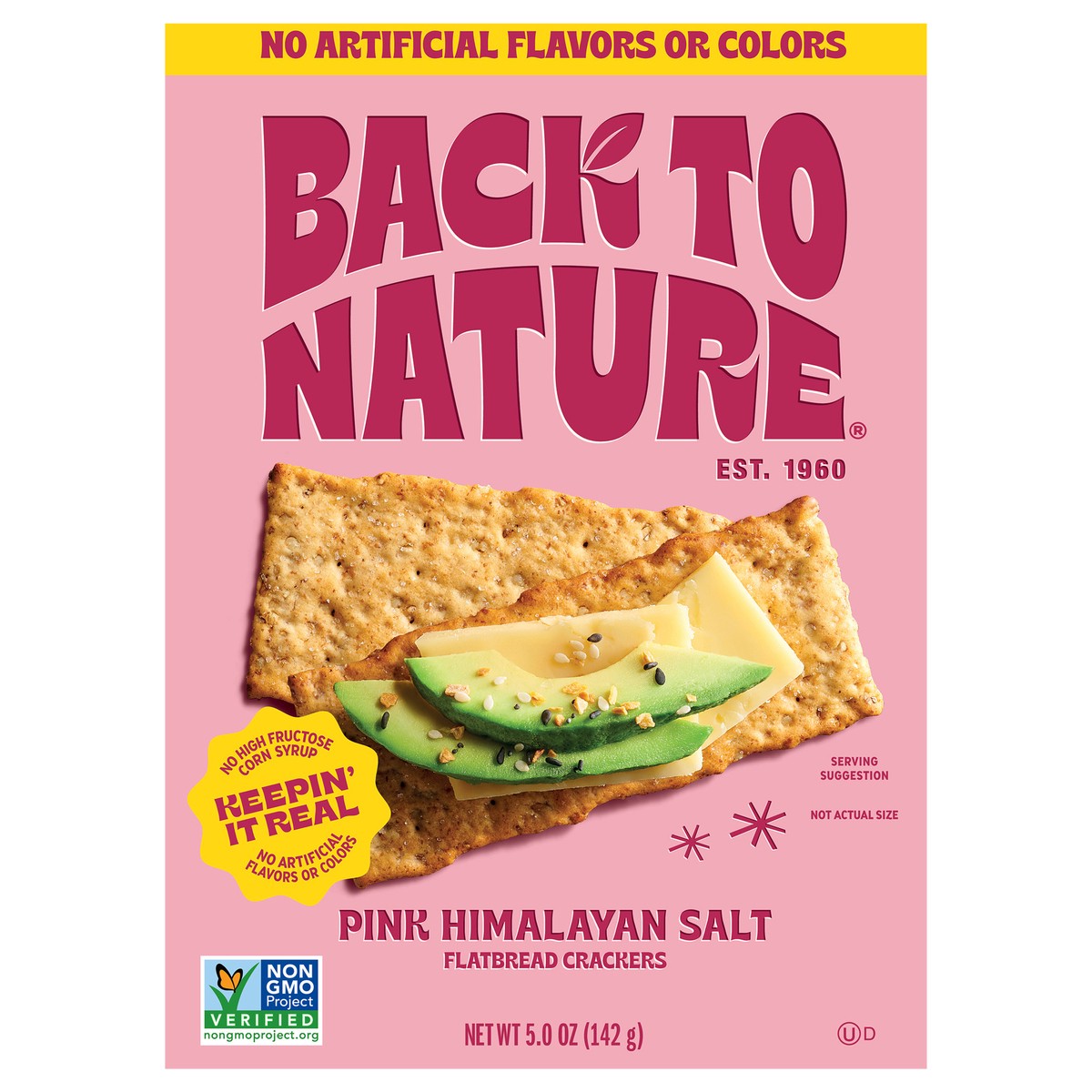 slide 1 of 12, Back to Nature Pink Himalayan Salt Flatbread Crackers, 5 oz