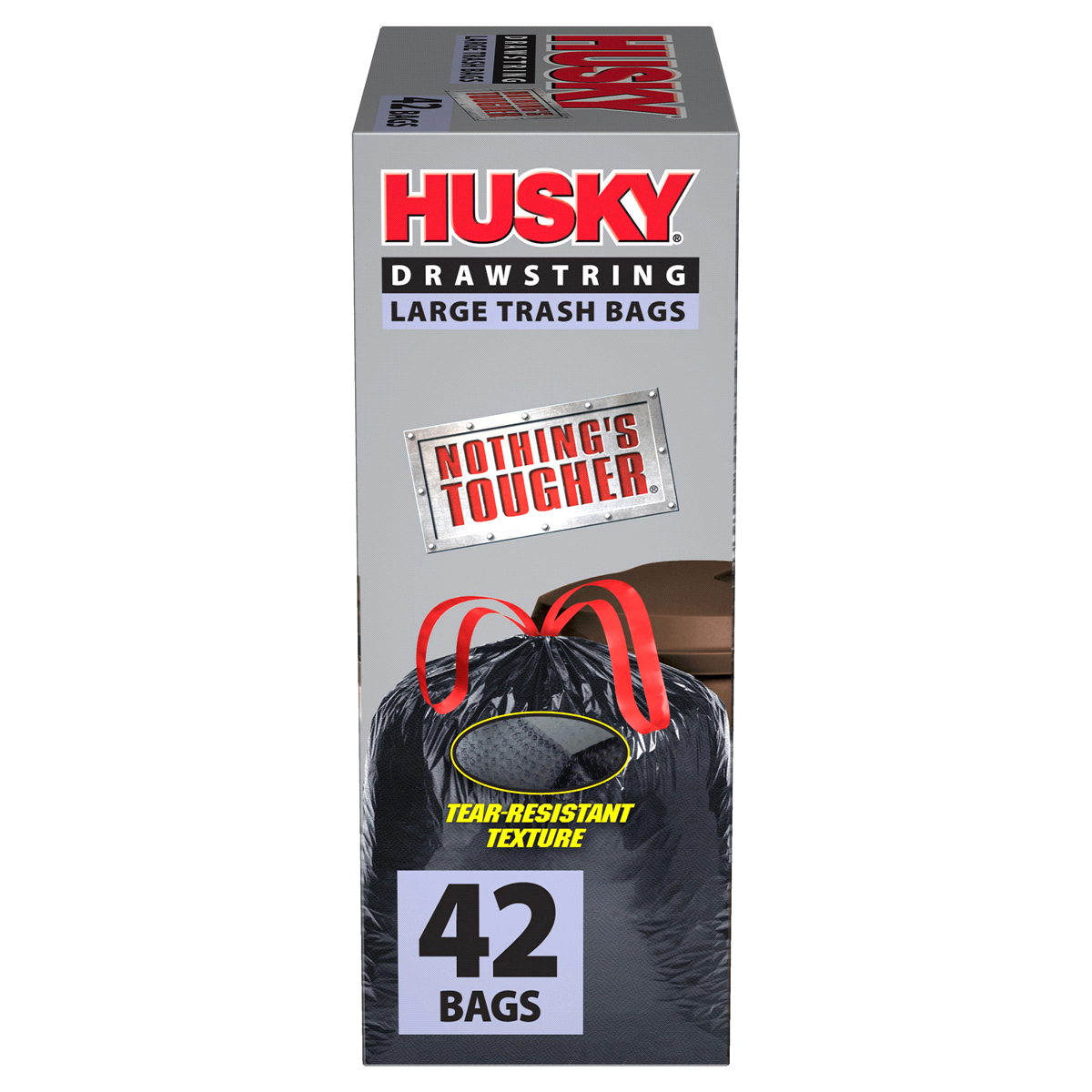 Husky Large Drawstring Trash Bags 42 ct; 33 gal