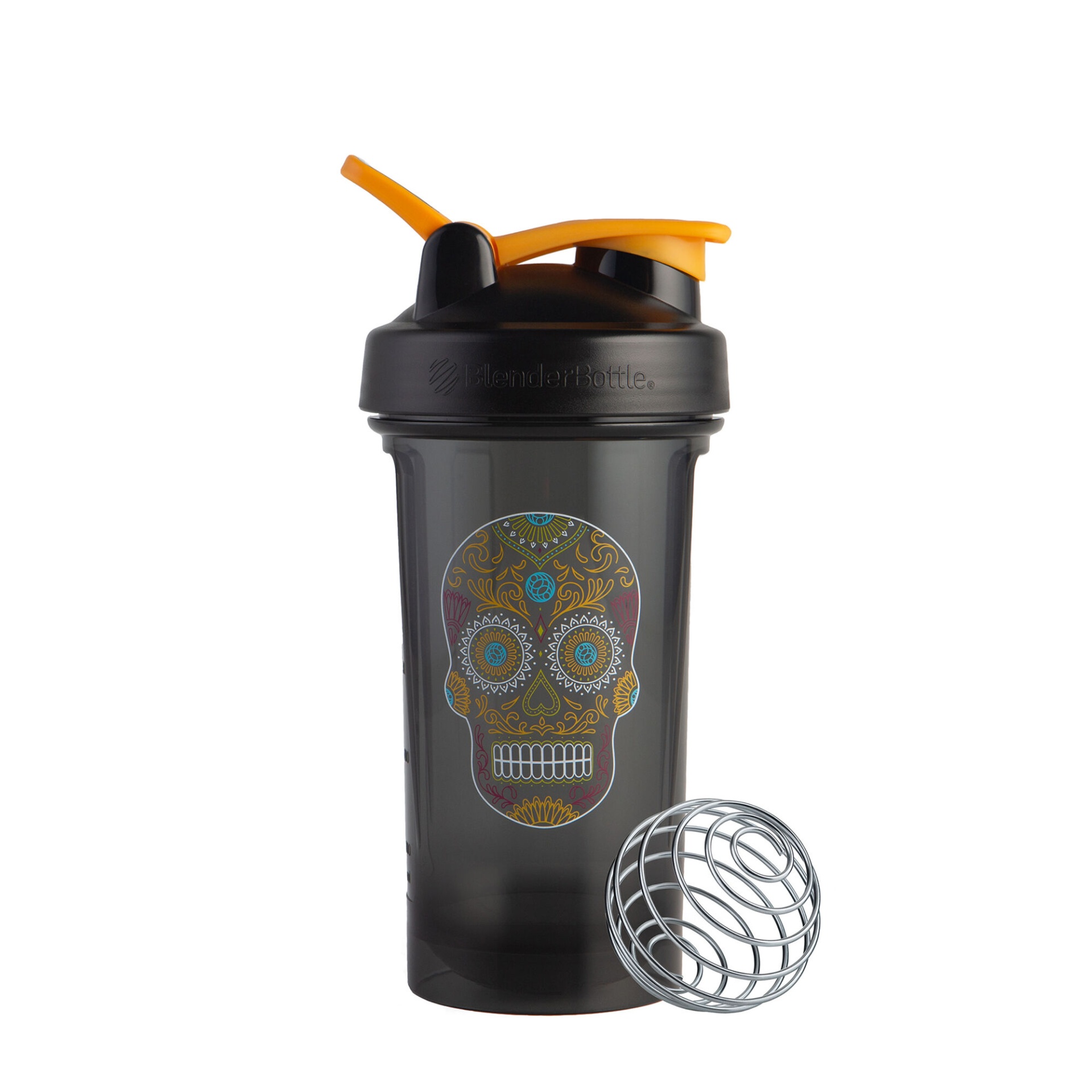 slide 1 of 1, BlenderBottle Sugar Skull Pro Slim - Yellow Black, 1 ct