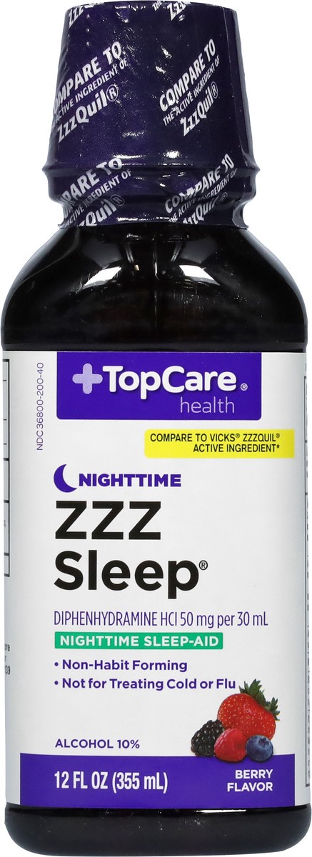 slide 7 of 10, TopCare Top Care ZZZ Sleep Berry Flavor Nighttime Sleep Aid, 12 oz