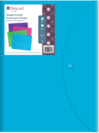 slide 4 of 4, SMEAD Single Pocket Poly Envelope, Letter Size, Assorted Colors, 4 ct