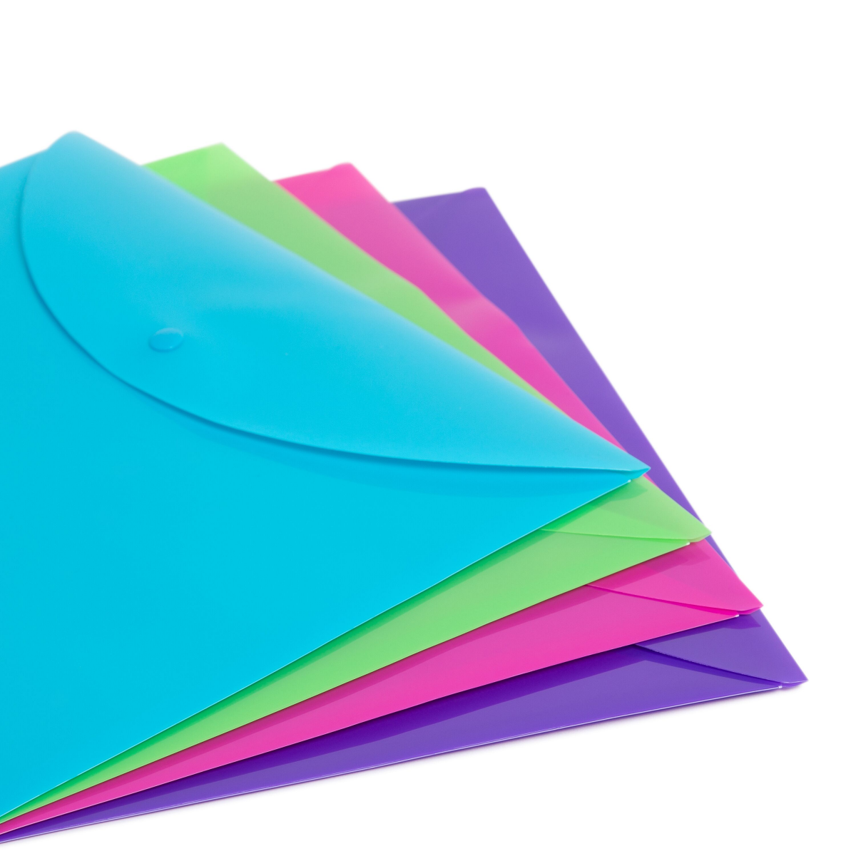 slide 1 of 4, SMEAD Single Pocket Poly Envelope, Letter Size, Assorted Colors, 4 ct