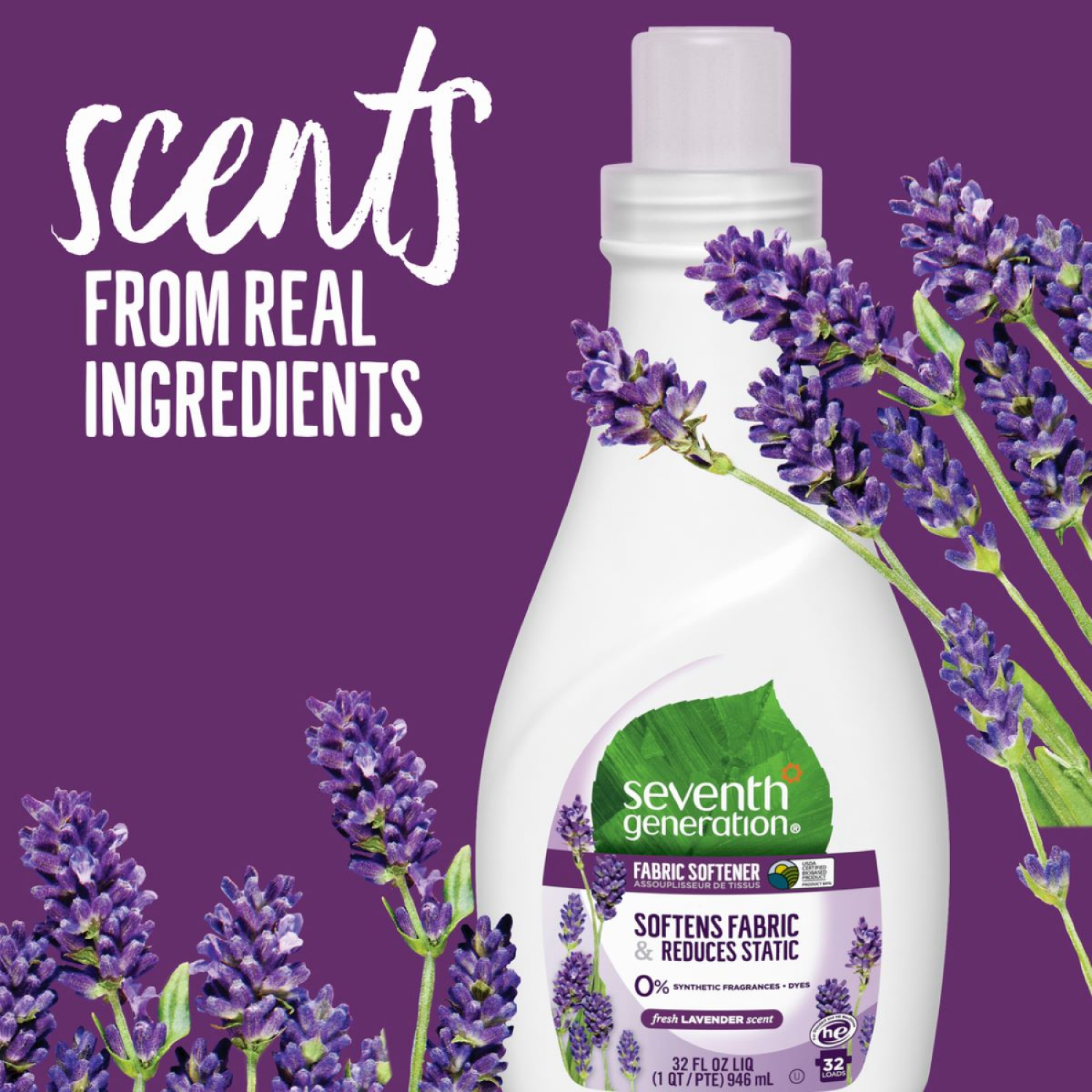 slide 3 of 4, Seventh Generation Fresh Lavender Scent Fabric Softener 32 oz, 32 oz