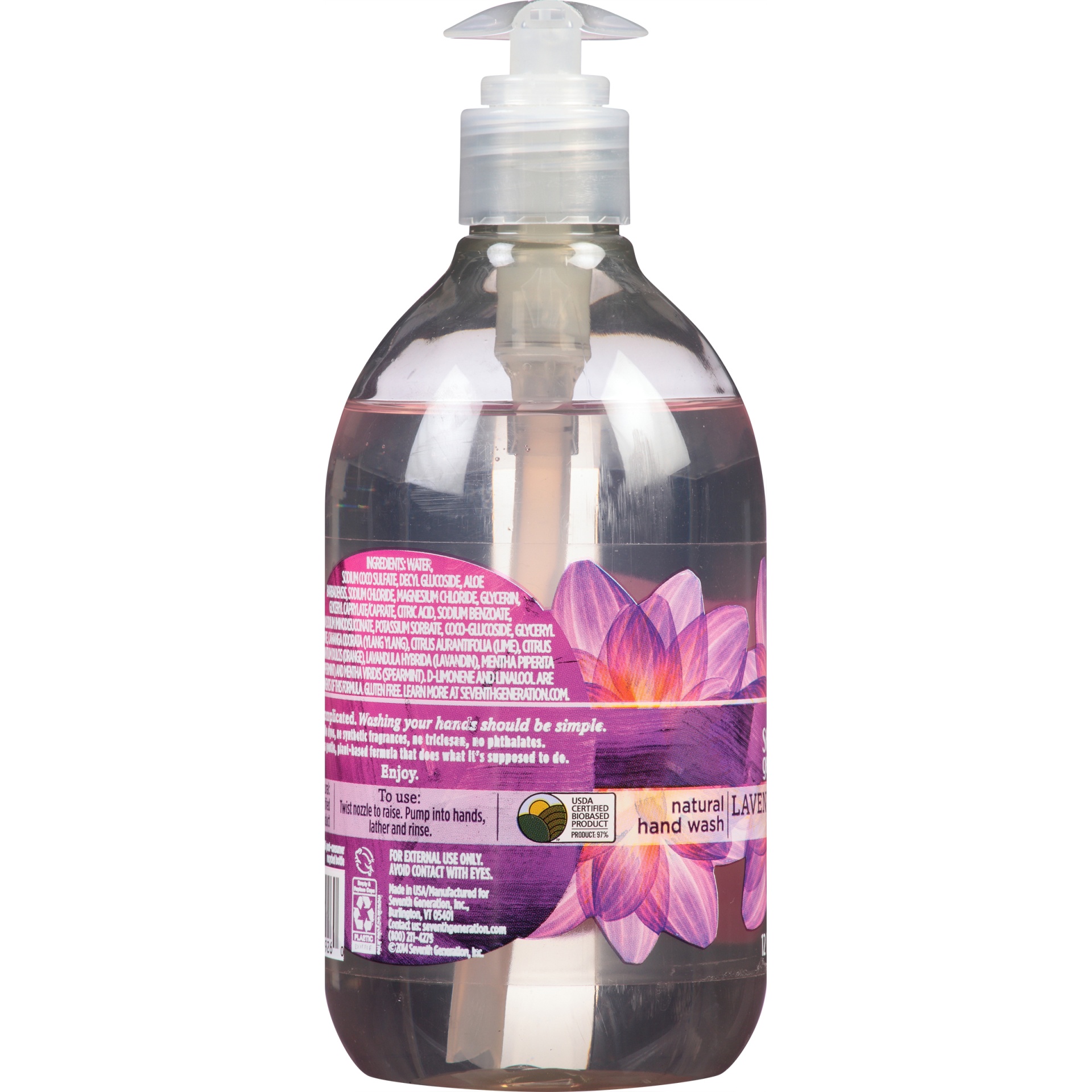 slide 4 of 5, Seventh Generation Hand Soap Lavender Flower & Mint scent, 12 oz, 12 oz